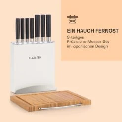 Kitano Plus Messer-Set 9 Tlg. Holzblock Bambus-Schneidebrett Weiß -Küche Zu Hause 10033673 de 0003 logo