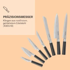 Kitano Plus Messer-Set 9 Tlg. Holzblock Bambus-Schneidebrett Weiß -Küche Zu Hause 10033673 de 0004 logo