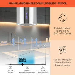 Beretta Inselabzugshaube Ø35cm Ab-/Umluft 650m³/h LED Edelstahl -Küche Zu Hause 10033717 de 0003 usp