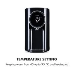 Hot Spring Plus Heißwasserspender 5l Edelstahl-Wassertank 45-95 °C -Küche Zu Hause 10033753 yy 0006 logo Klarstein Hot Spring Heisswasserspender schwarz