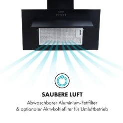 Athena Dunstabzugshaube 60cm Abluft: 350 M³/h LED Schwarz -Küche Zu Hause 10033766 de 0004 logo