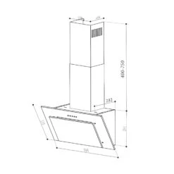 Athena Dunstabzugshaube 60cm Abluft: 350 M³/h LED Schwarz -Küche Zu Hause 10033766 yy 0010 logo