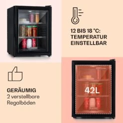 Brooklyn 42 Mini-Kühlschrank Glastür LED Ablage 11 Brooklyn 42 Mini-Kühlschrank Glastür LED Ablage -Küche Zu Hause 10033822 de 0004 usp