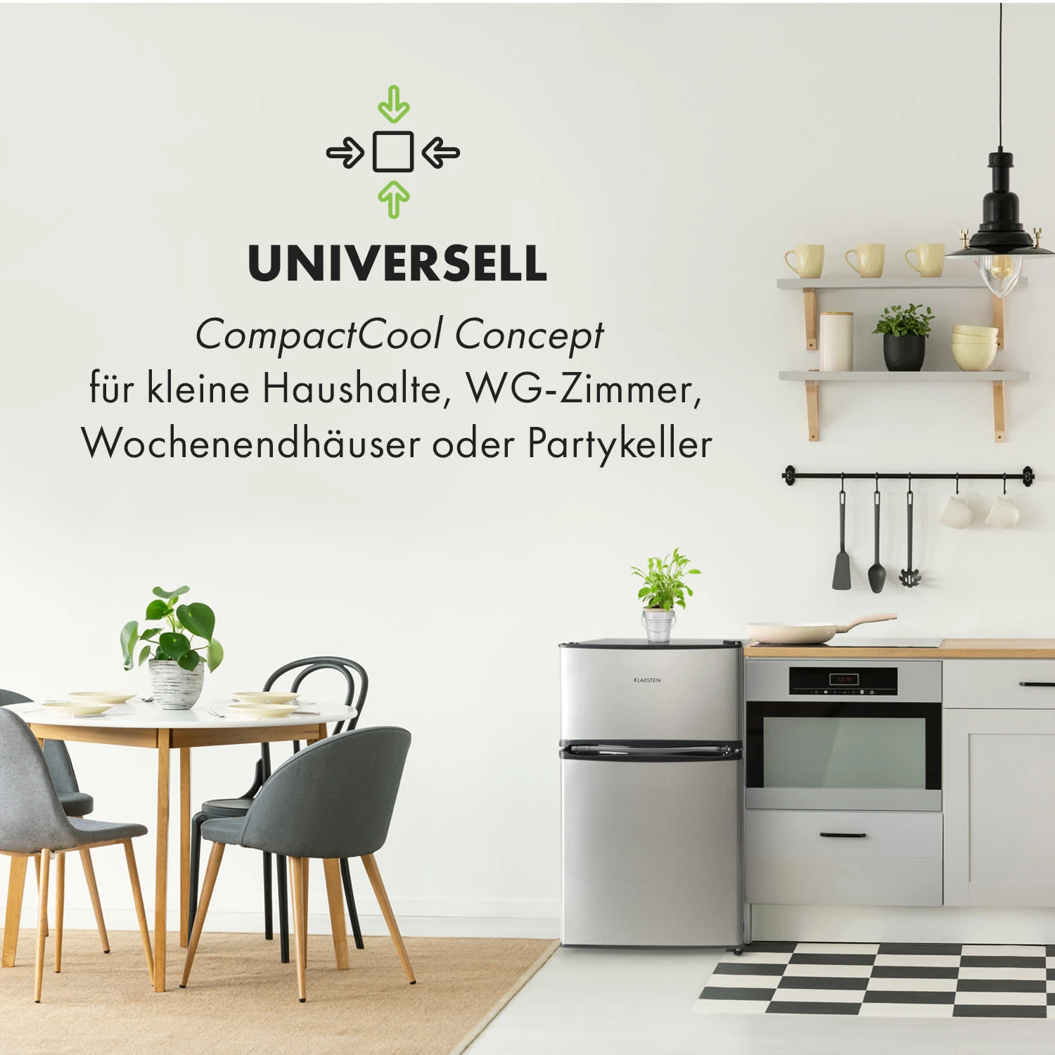 Big Daddy Cool Kühl-Gefrierkombination 61/25 Liter 2 Ebenen Edelstahl 2 Big Daddy Cool Kühl-Gefrierkombination 61/25 Liter 2 Ebenen Edelstahl – Bild 2