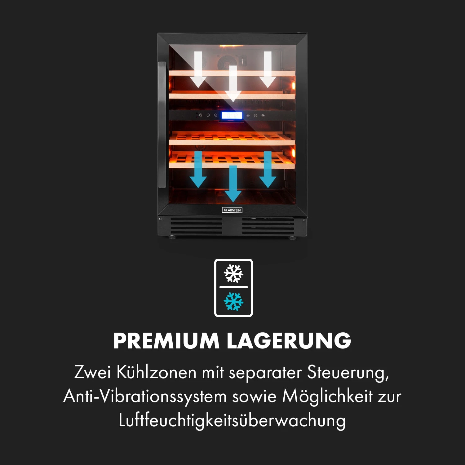 Vinovilla 43 Built-In Duo Onyx Weinkühlschrank 129l 43 Fl. 2 Zonen 6 Vinovilla 43 Built-In Duo Onyx Weinkühlschrank 129l 43 Fl. 2 Zonen – Bild 6