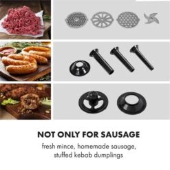 Mett Max Elektrischer Fleischwolf 600W Kupfermotor Aluminium -Küche Zu Hause 10034244 yy 0004 logo Klarstein Mett Max elektrischer Fleischwolf grau