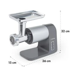 Mett Max Elektrischer Fleischwolf 600W Kupfermotor Aluminium -Küche Zu Hause 10034244 yy 0008 logo Klarstein Mett Max elektrischer Fleischwolf grau