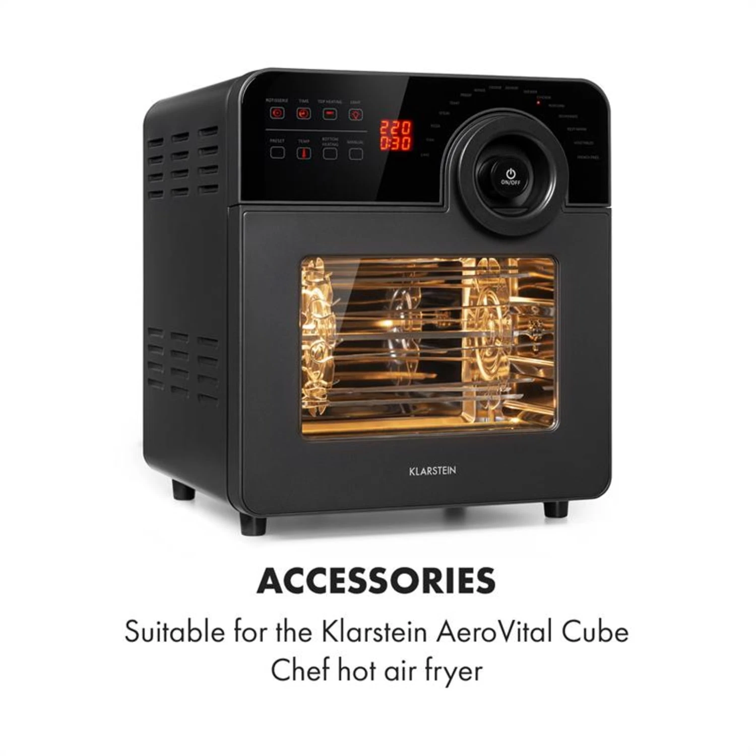 AeroVital Cube Chef Heißluftfritteuse Spießrost Zubehör Edelstahl 2 AeroVital Cube Chef Heißluftfritteuse Spießrost Zubehör Edelstahl – Bild 2