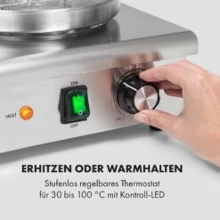 Wurstfabrik 600 Hot Dog Maker 600W 3 Spieße 5L 30-100°C Glas Edelstahl -Küche Zu Hause 10034454 de 0003 logo