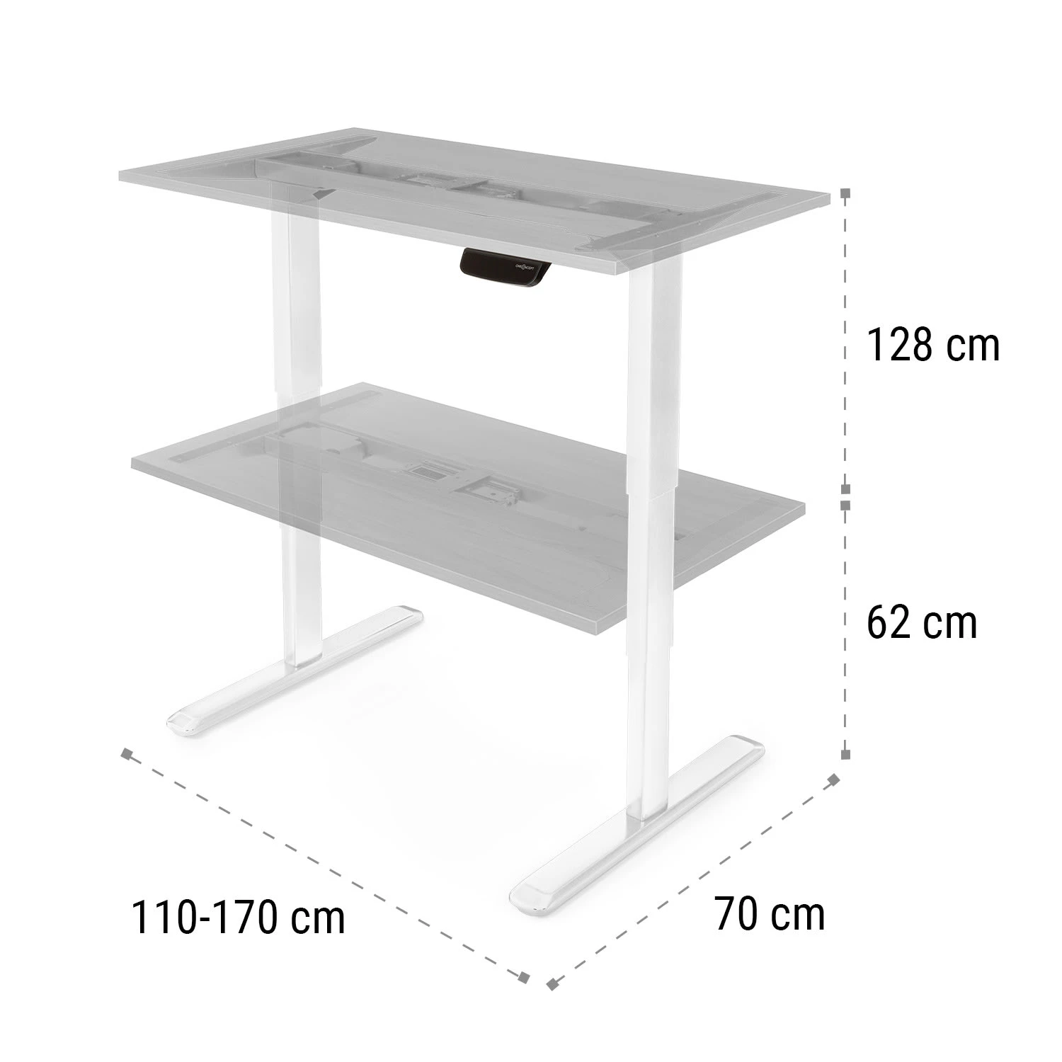 Multidesk Comfort Höhenverstellbarer Schreibtisch Elektrisch 62-128 Cm 9 Multidesk Comfort Höhenverstellbarer Schreibtisch Elektrisch 62-128 Cm – Bild 9