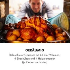 Masterchef 45 Mini-Backofen 45l 2000W 100-230 °C Timer Silber -Küche Zu Hause 10034497 de 0004 logo