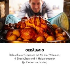 Masterchef 60 Mini-Backofen 60l 2000W 100-230 °C Timer Silber -Küche Zu Hause 10034499 de 0004 logo