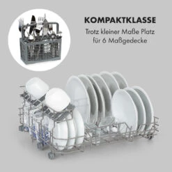 Azuria Geschirrspülmaschine 1380W 6,5L 6 Gedecke Schwarze Glasfront -Küche Zu Hause 10034510 de 0003 logo