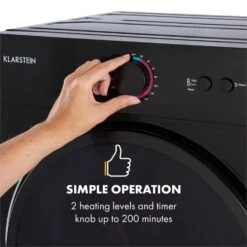 Jet Set Mini-Wäschetrockner Ablufttrockner 1020W EEK C 3kg 50cm -Küche Zu Hause 10034512 yy 0004 logo Klarstein Jet Set Waeschetrockner schwarz