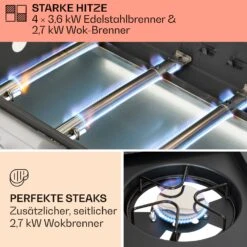 Tomahawk Gasgrill 4x3,6 KW + 2,7 KW Brenner 66x43,5 Cm Grill Edelstahl 10 Tomahawk Gasgrill 4x3,6 KW + 2,7 KW Brenner 66x43,5 Cm Grill Edelstahl -Küche Zu Hause 10034710 de 0003 usp