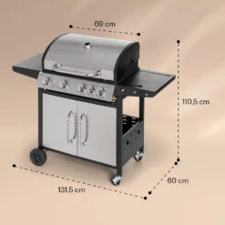 Tomahawk Gasgrill 4x3,6 KW + 2,7 KW Brenner 66x43,5 Cm Grill Edelstahl 15 Tomahawk Gasgrill 4x3,6 KW + 2,7 KW Brenner 66x43,5 Cm Grill Edelstahl -Küche Zu Hause 10034710 yy 0008 dimensions