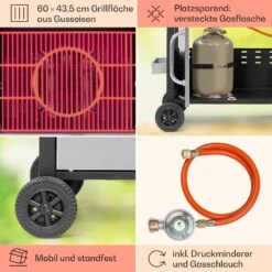 Tomahawk Gasgrill 3 X 3,6 KW Brenner 60 X 43,5 Cm Grill Edelstahl -Küche Zu Hause 10034711 de 0005 usp