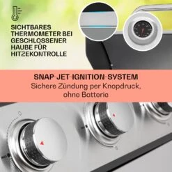 Tomahawk Gasgrill 5x3,6 KW + 2,7 KW Brenner 80x43,5 Cm Grill Edelstahl -Küche Zu Hause 10034712 de 0004 usp