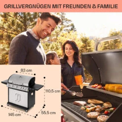 Tomahawk Gasgrill 5x3,6 KW + 2,7 KW Brenner 80x43,5 Cm Grill Edelstahl -Küche Zu Hause 10034712 de 0006 usp