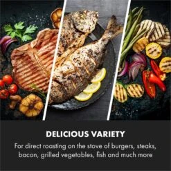 Delicatessa Grill Pan Grillplatte Induktionskochfeld Zubehör 43,5x23cm -Küche Zu Hause 10034722 yy 0004 logo Klarstein Delicatessa Grill Pan Grillplatte