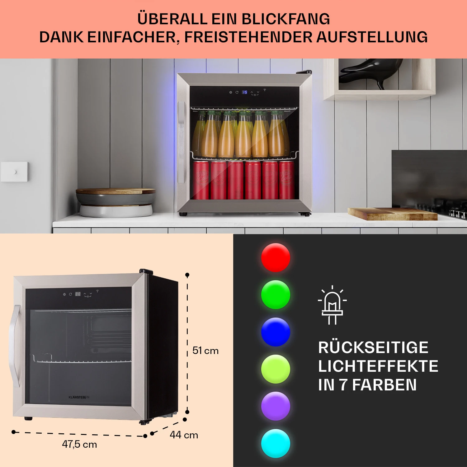 Coachella 50 Weinkühlschrank 47 Liter WiFi-Funktion Hintergrundbeleuchtung Edelstahl 6 Coachella 50 Weinkühlschrank 47 Liter WiFi-Funktion Hintergrundbeleuchtung Edelstahl – Bild 6