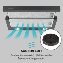 Viola Dunstabzugshaube Edelstahl 59,6 Cm 612m³/h EEK A Schwarz -Küche Zu Hause 10034863 de 0007 logo