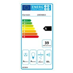 Viola Dunstabzugshaube Edelstahl 59,6 Cm 612m³/h EEK A Schwarz -Küche Zu Hause 10034863 energy label