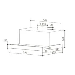 Viola Dunstabzugshaube Edelstahl 59,6 Cm 612m³/h EEK A Schwarz -Küche Zu Hause 10034863 yy 0008 logo