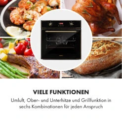 Elizabeth Einbaubackofen Retro 2200 Watt 70l Messingoptik Display -Küche Zu Hause 10034880 de 0004 logo