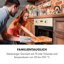 Elizabeth Einbaubackofen Retro 2200W 70L 50 - 250 °C Timer Display -Küche Zu Hause 10034881 de 0003 logo