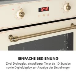 Elizabeth Einbaubackofen Retro 2200W 70L 50 - 250 °C Timer Display -Küche Zu Hause 10034881 de 0005 logo