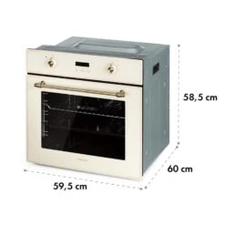 Elizabeth Einbaubackofen Retro 2200W 70L 50 - 250 °C Timer Display -Küche Zu Hause 10034881 yy 0009 logo Klarstein Elizabeth Einbaubackofen creme