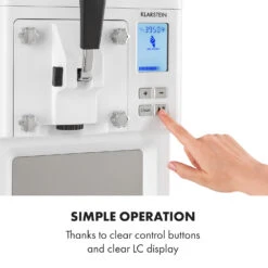 Sweet Sundae Eiscrememaschine Kompressor 1,5l Edelstahl Weiß -Küche Zu Hause 10034912 uk 0007 logo Klarstein Sahnehaeubchen Eiscrememaschine weiss