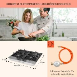 Alchemist 4 Zonen Gaskochfeld Aluminium-Brenner Glaskeramik Schwarz -Küche Zu Hause 10034969 de 0006 usp