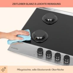 Alchemist 4 Zonen Gaskochfeld Aluminium-Brenner Glaskeramik Schwarz -Küche Zu Hause 10034969 de 0007 usp