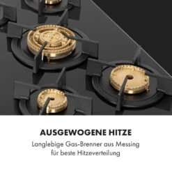 Goldflame 5 Gaskochfeld 5-flammig Messing-Brenner Glaskeramik Schwarz -Küche Zu Hause 10034973 de 0003 logo