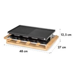 Tournedo Raclette 1200W Aluminiumguss 8 Personen Holz-Dekor -Küche Zu Hause 10035219 yy 0009 logo Klarstein Tournedo Raclette Holz Dekor