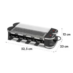 Tenderloin 50/50 Raclette-Grill 1200W 8 Personen Natursteinplatte Metallgrillplatte -Küche Zu Hause 10035260 yy 0008 logo Klarstein Tenderloin 50 50 Raclettegrill weiss