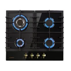 Victoria 4 Zonen Gaskochfeld 4-flammig Sabaf-Brenner Glaskeramik