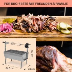Sauenland Mini Rotisserie-Grill Drehspieß 4W 12kg Max. Edelstahl -Küche Zu Hause 10035371 de 0006 usp