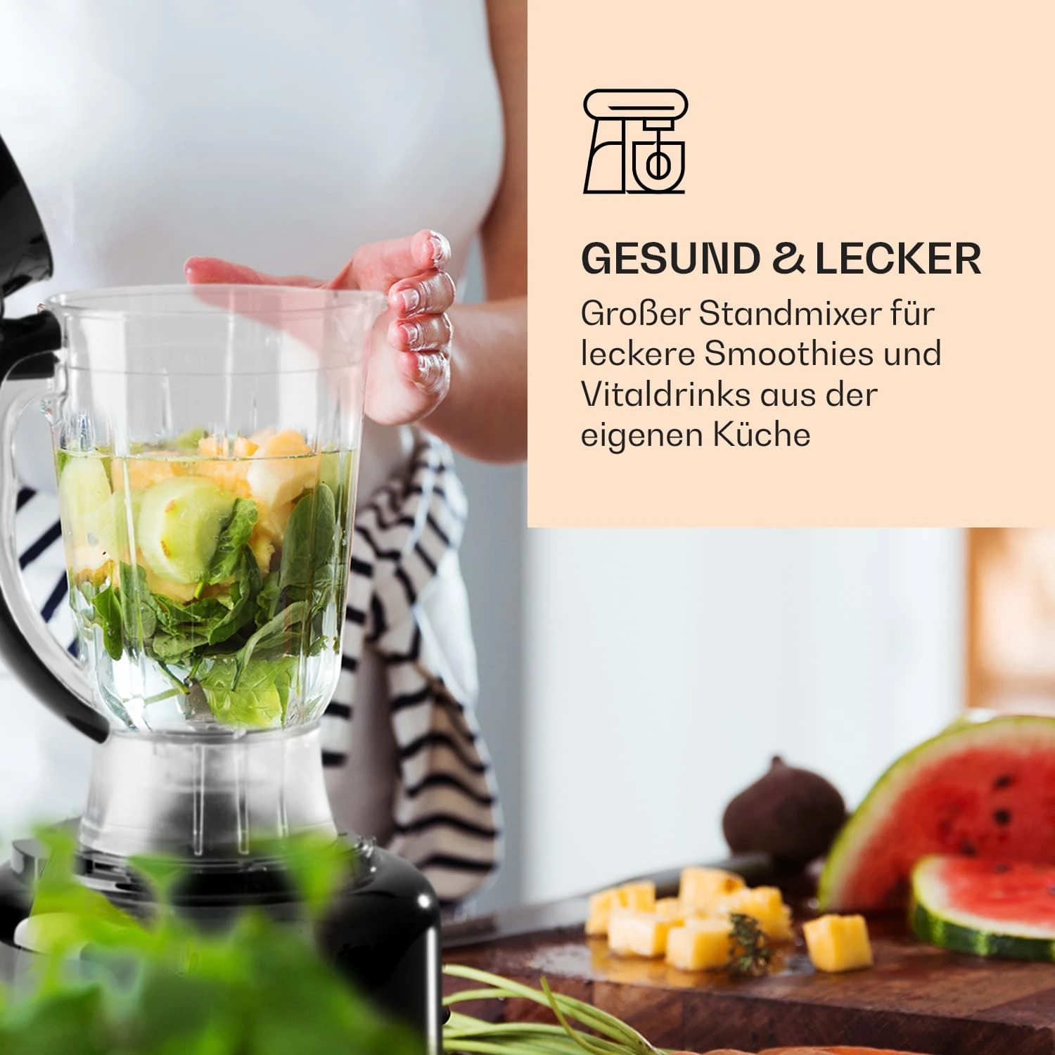 Luca Multifunktionsmixer 1000 W 3 L Stufenlose Geschwindigkeit 6 Modi 4 Luca Multifunktionsmixer 1000 W 3 L Stufenlose Geschwindigkeit 6 Modi – Bild 4