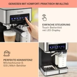 Arabica Comfort Espressomaschine 1350W 20 Bar 1,8l Touch-Bedienfeld -Küche Zu Hause 10035655 de 0003 usp
