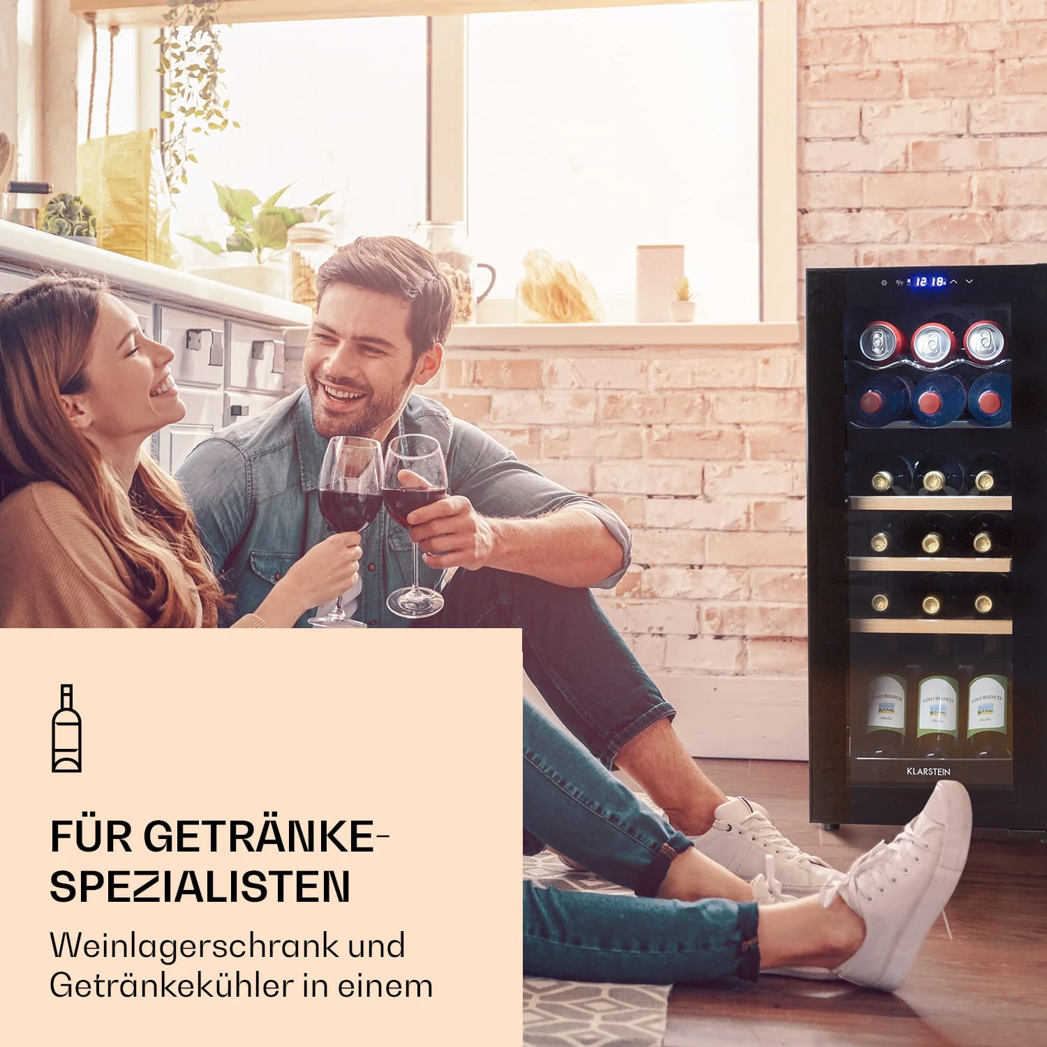 Bovella 18 Duo+ Zweizonen-Weinkühlschrank 50l 18 Fl. Glastür 2 Bovella 18 Duo+ Zweizonen-Weinkühlschrank 50l 18 Fl. Glastür – Bild 2