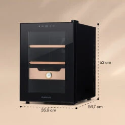 Klarstein El Presidente 37 Zigarren-Humidor 37L 2 Einschübe 1 Fach Zedernholz -Küche Zu Hause 10036101 yy 0007 logo