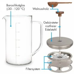 Glaswerk Ristretto French Press 1 Liter Borosilikatglas Edelstahl Walnussholz -Küche Zu Hause 10036368 de 0005 logo