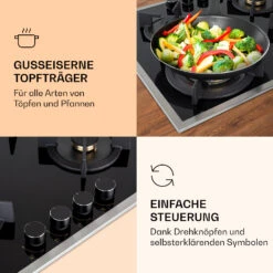 Goldflame Domino 4 Prime Gaskochfeld 4-flammig Messing-Brenner Glaskeramik -Küche Zu Hause 10037807 de 0003 logo