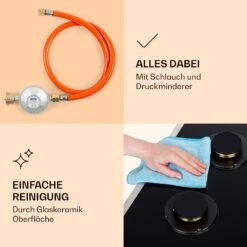 Goldflame Domino 4 Prime Gaskochfeld 4-flammig Messing-Brenner Glaskeramik -Küche Zu Hause 10037807 de 0006 logo