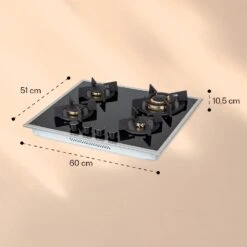 Goldflame Domino 4 Prime Gaskochfeld 4-flammig Messing-Brenner Glaskeramik -Küche Zu Hause 10037807 yy 0007 logo