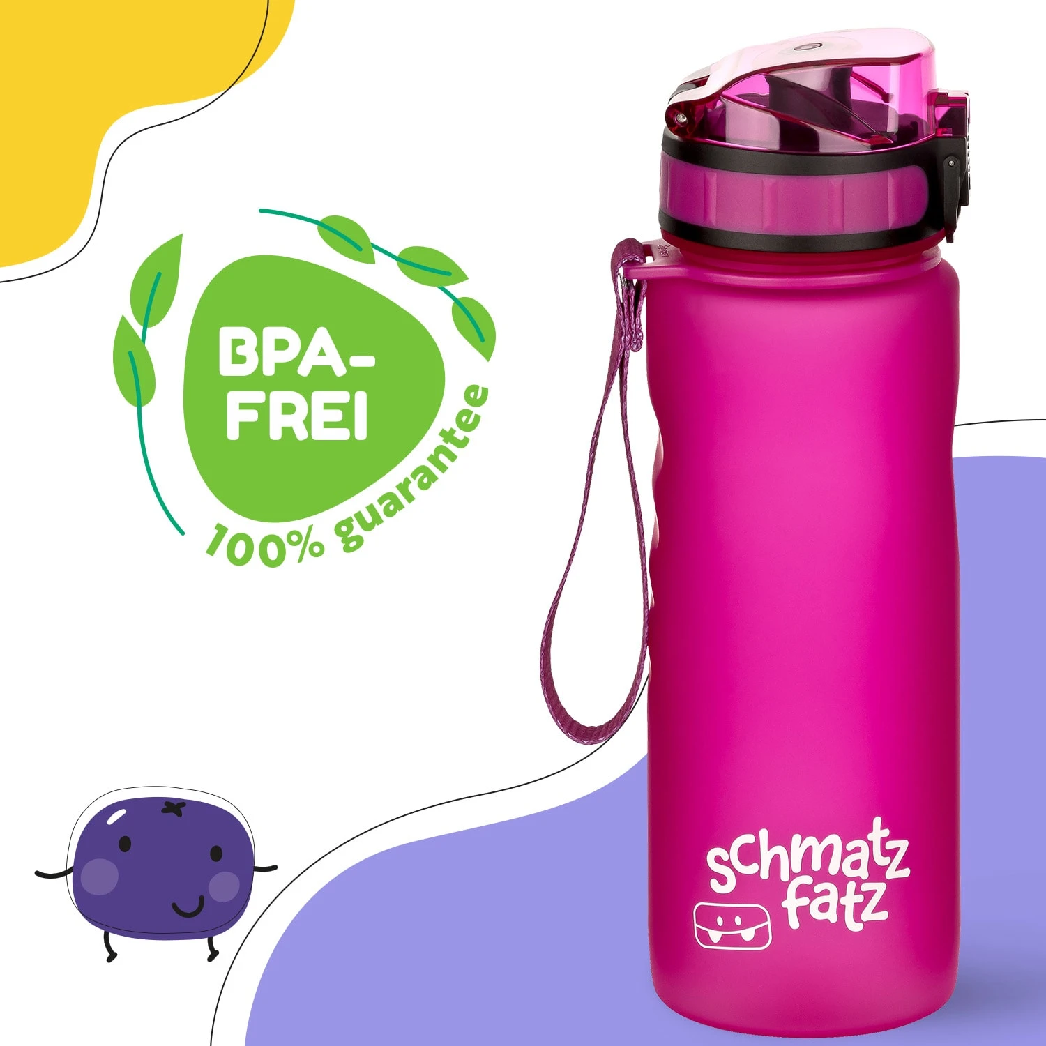 Schmatzfatz Trinkflasche Sportflasche 500 Ml 24 Cm Tritan 2 Schmatzfatz Trinkflasche Sportflasche 500 Ml 24 Cm Tritan – Bild 2