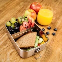 Schmatzfatz Eco Lunchbox 1200ml 19,5 X 14,5 X 6,5 Cm (BxHxT) Edelstahl -Küche Zu Hause 10037956 yy 0005 logo